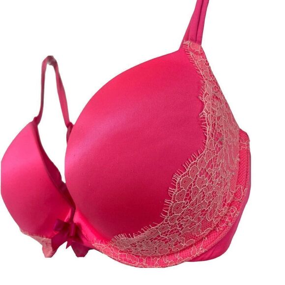 Victorias Secret Very Sexy Push Up Bra Pink Convertible 32DD Underwired Lace Bra - Picture 3 of 9